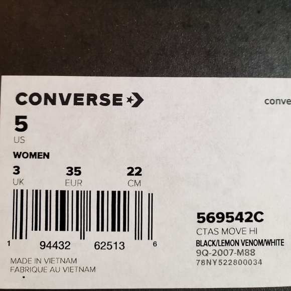 Converse CTAS MOVE HI Platform Women's Sz/ 569542C - Picture 10 of 10